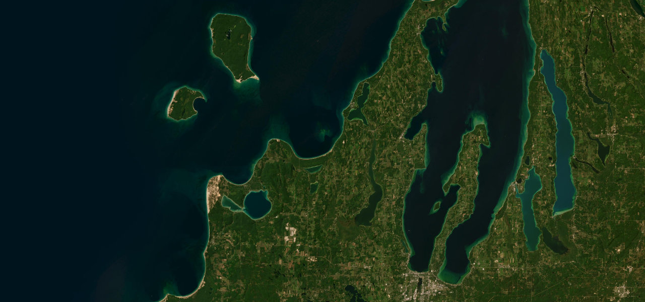 Satellite map of Leelanau Peninsula