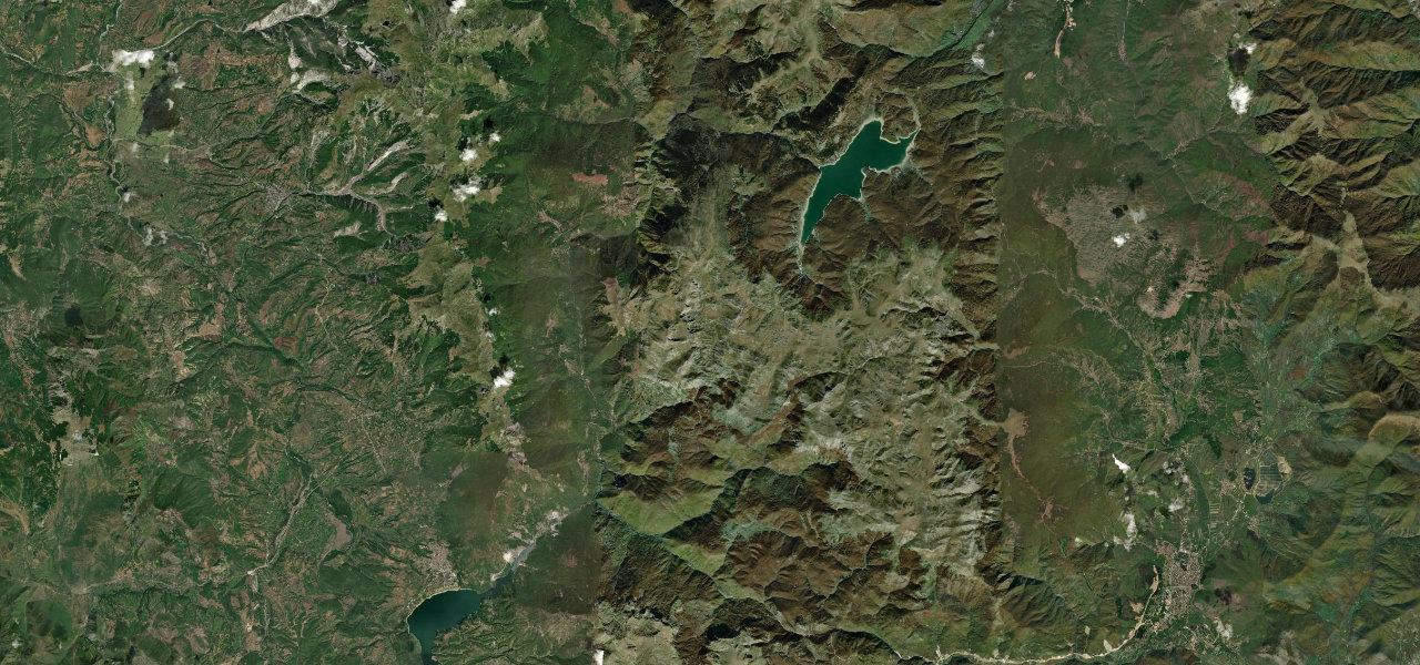 Satellite map of Mavrovo and the Radika Gorge
