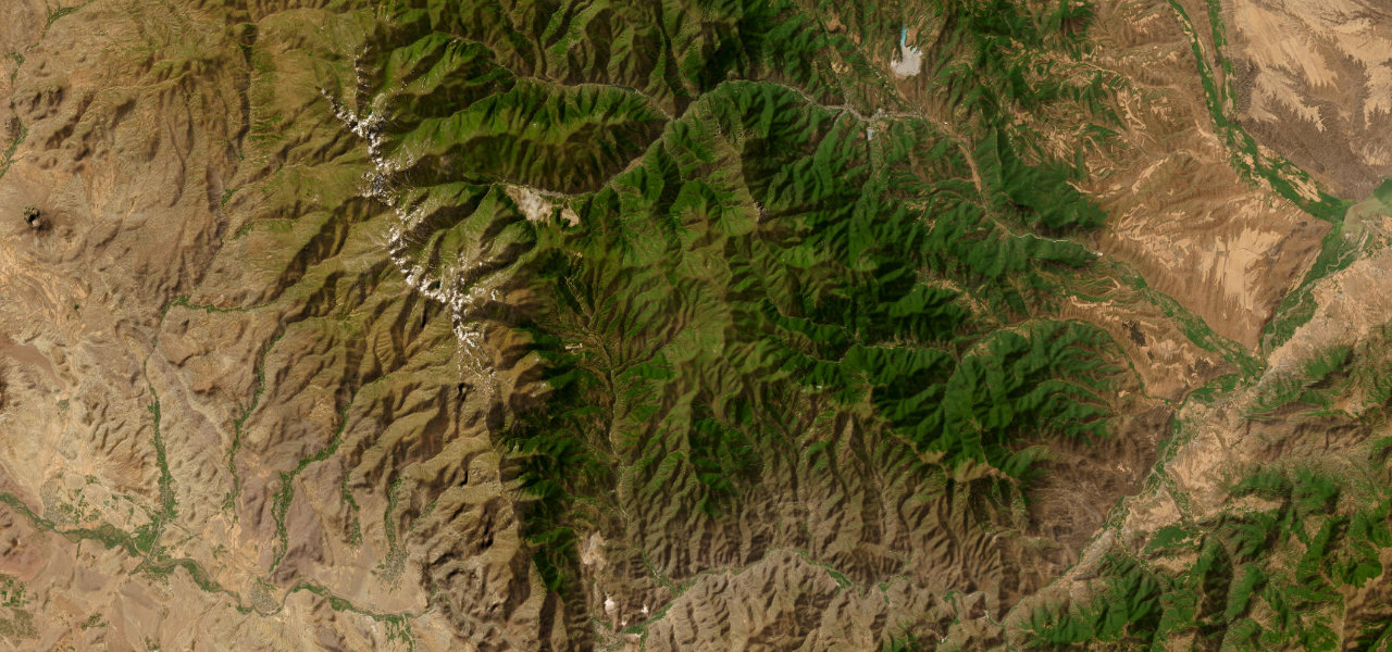 Satellite map of Meghri Pass, Armenia