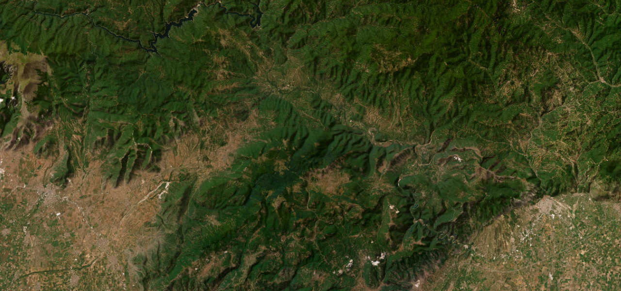 Satellite map of Nestos Gorge Road, Greece