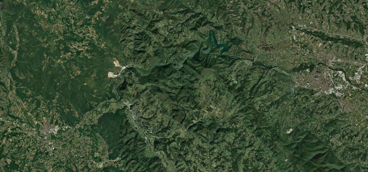 Satellite map of Ovčar-Kablar Gorge Road, Serbia
