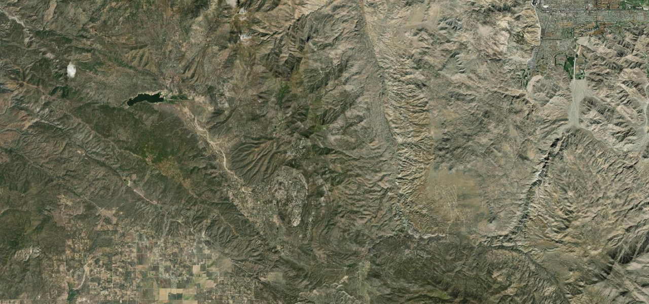 Satellite map of Palms to Pines Scenic Byway