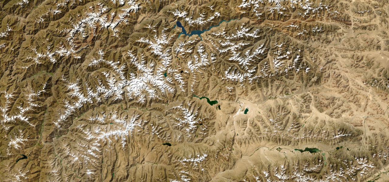 Satellite map of Pamir Highway, Tajikistan