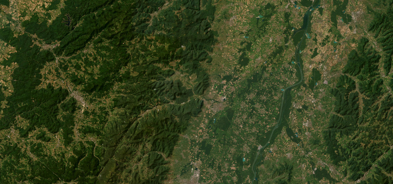 Satellite map of Route des Vins d'Alsace (Obernai to Kaysersberg)