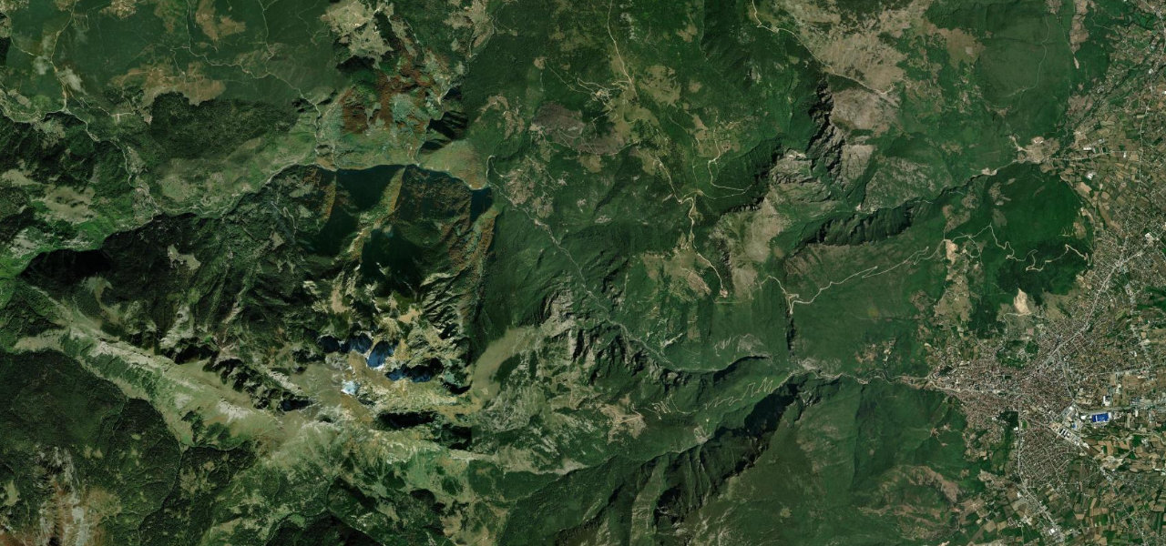 Satellite map of Rugova Gorge Road, Kosovo