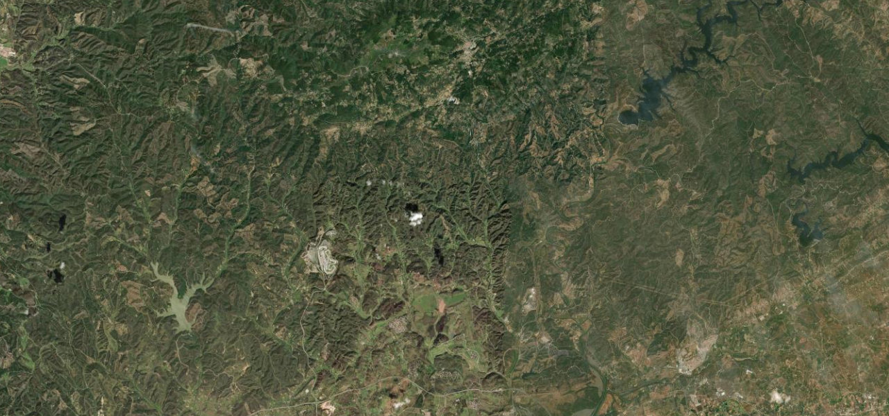 Satellite map of Serra de Monchique, Portugal