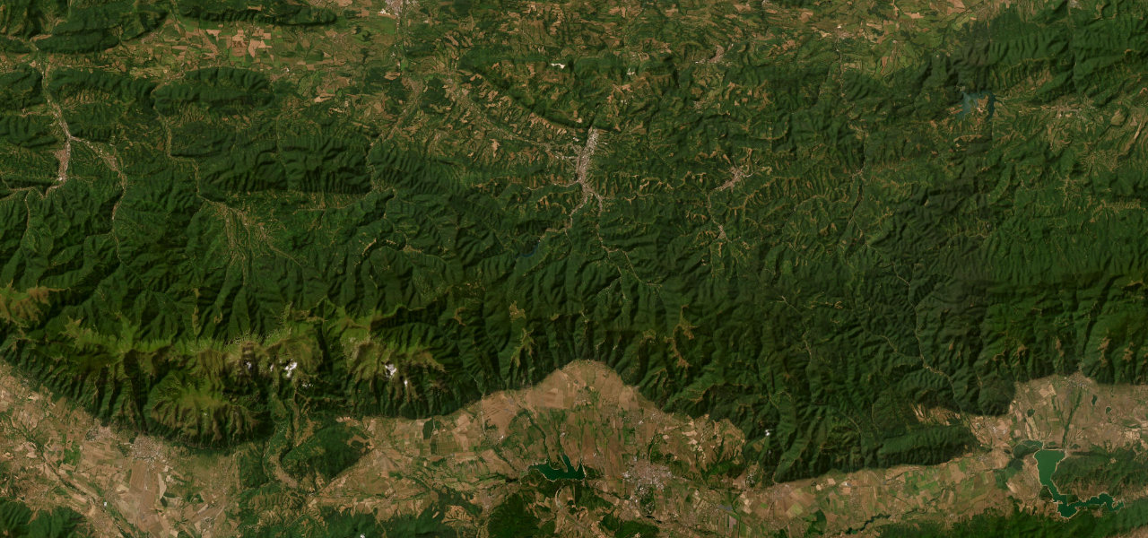 Satellite map of Shipka Pass, Bulgaria