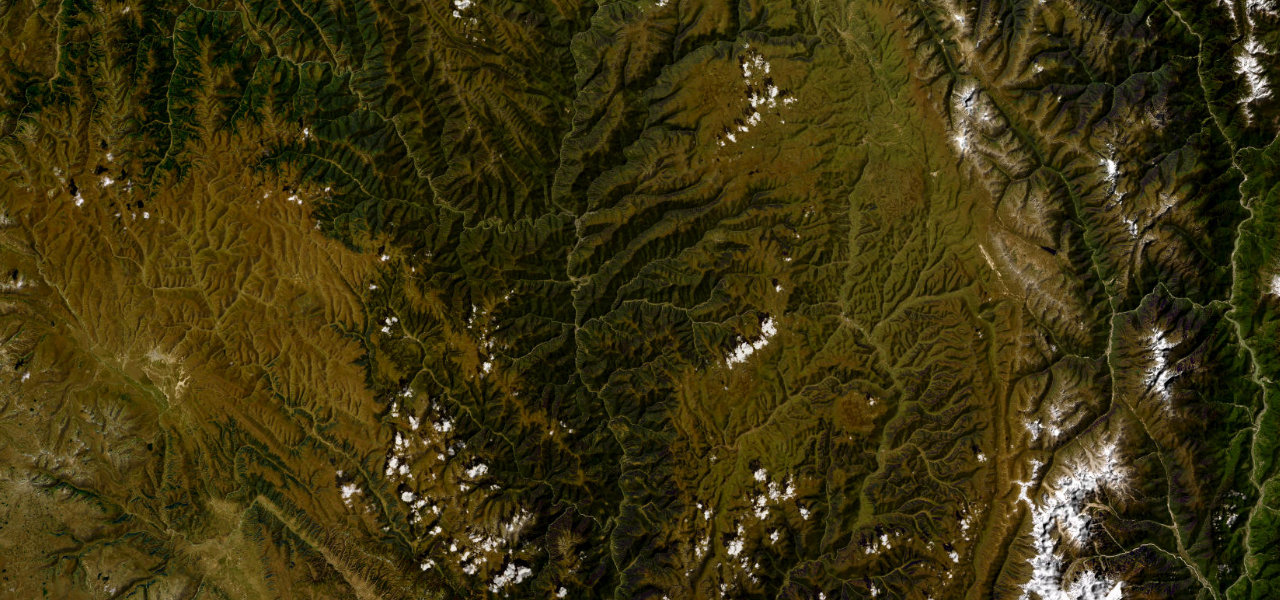 Satellite map of Sichuan–Tibet Highway, China