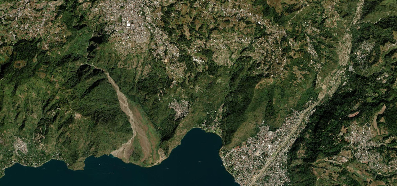 Satellite map of Sololá to Panajachel, Guatemala