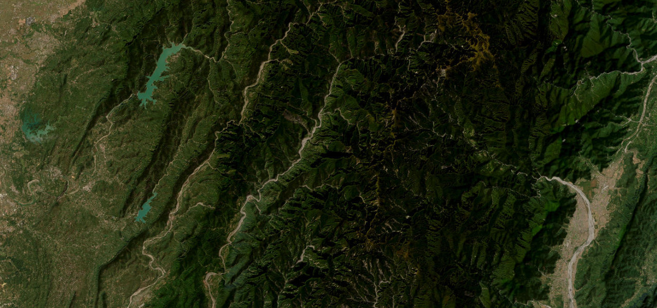 Satellite map of Southern Cross-Island Highway, Taiwan