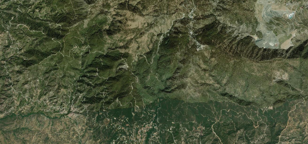 Satellite map of Troodos Mountain Road, Cyprus