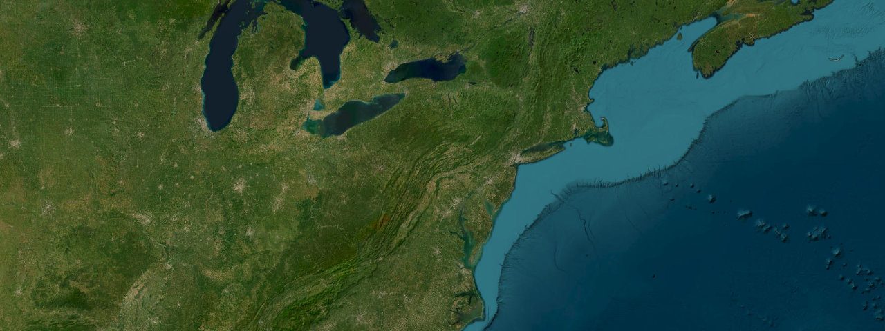 Satellite view of the Appalachian & New England Drives roads