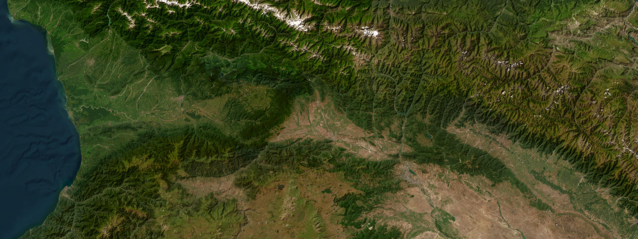 Satellite view of the Caucasus Roads roads