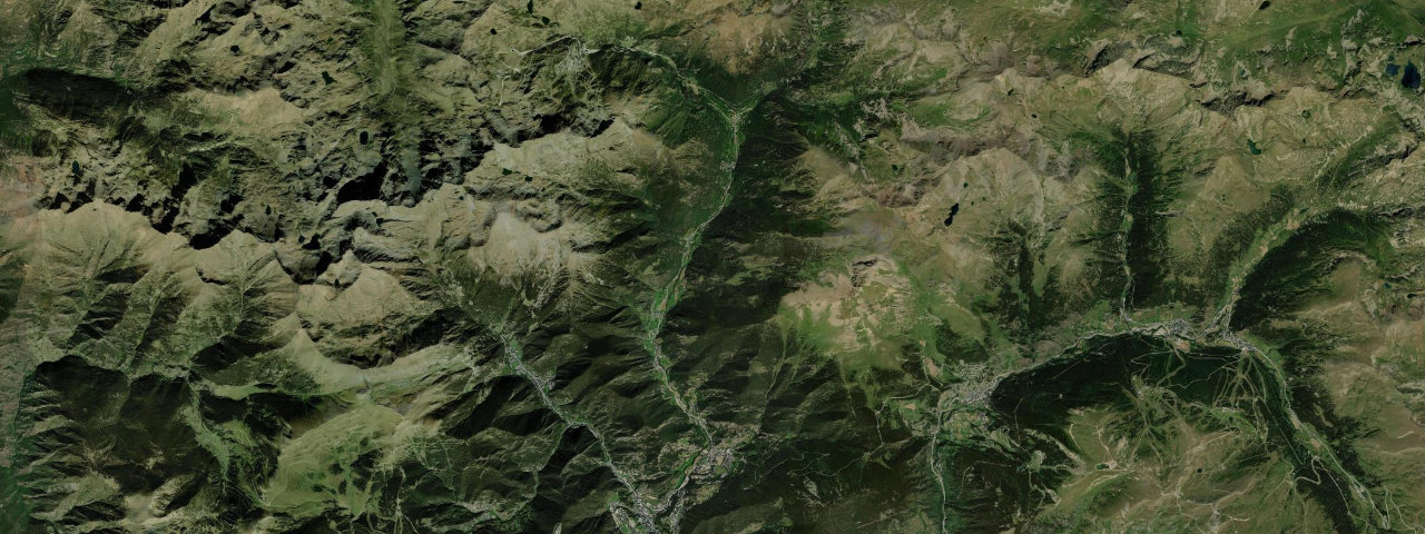 Satellite view of the best driving roads in Andorra