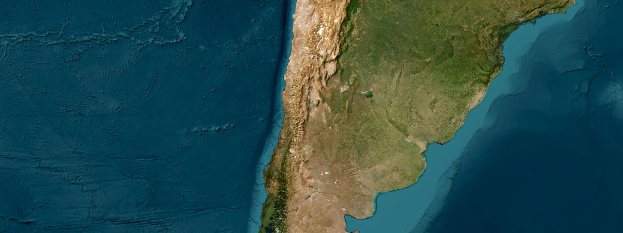 Satellite view of Argentina