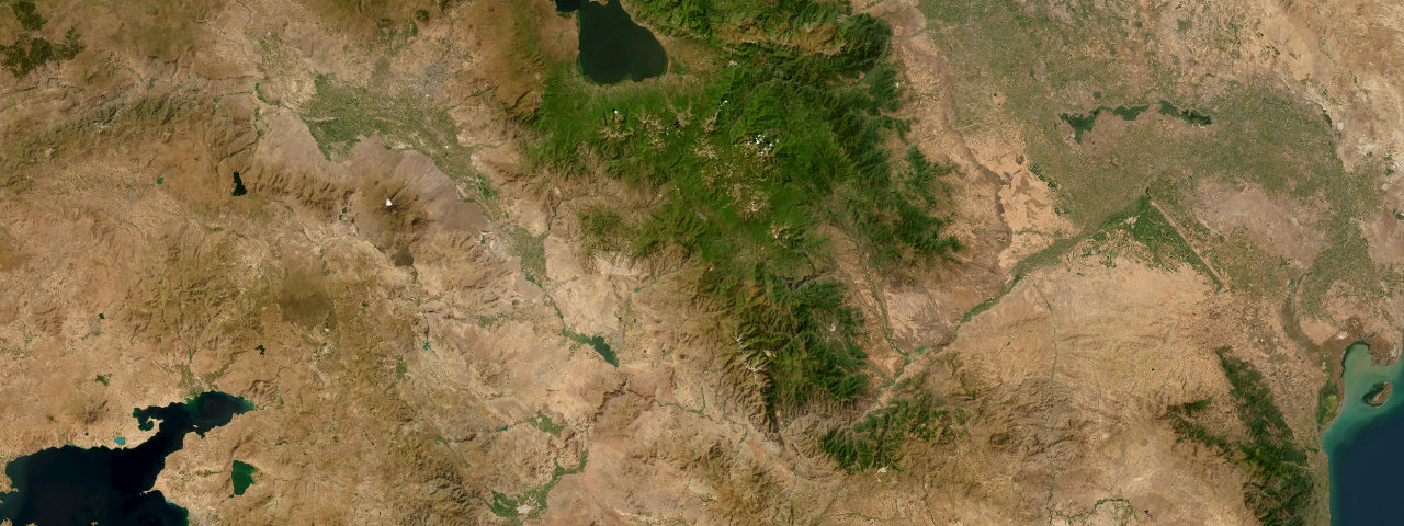 Satellite view of Armenia