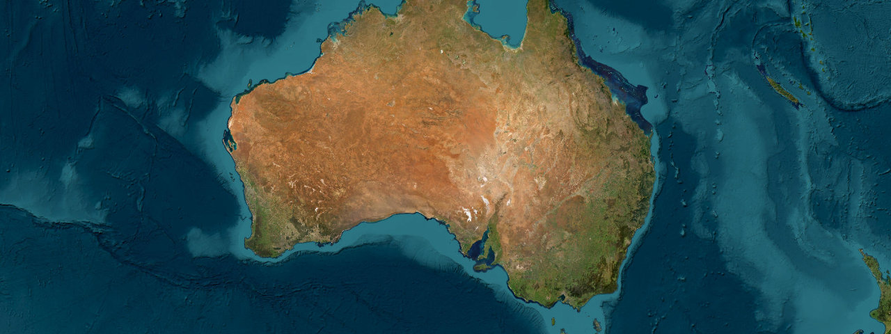 Satellite view of Australia
