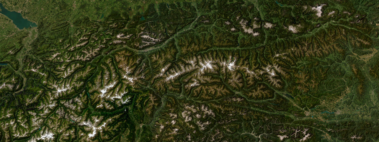 Satellite view of the best driving roads in Austria
