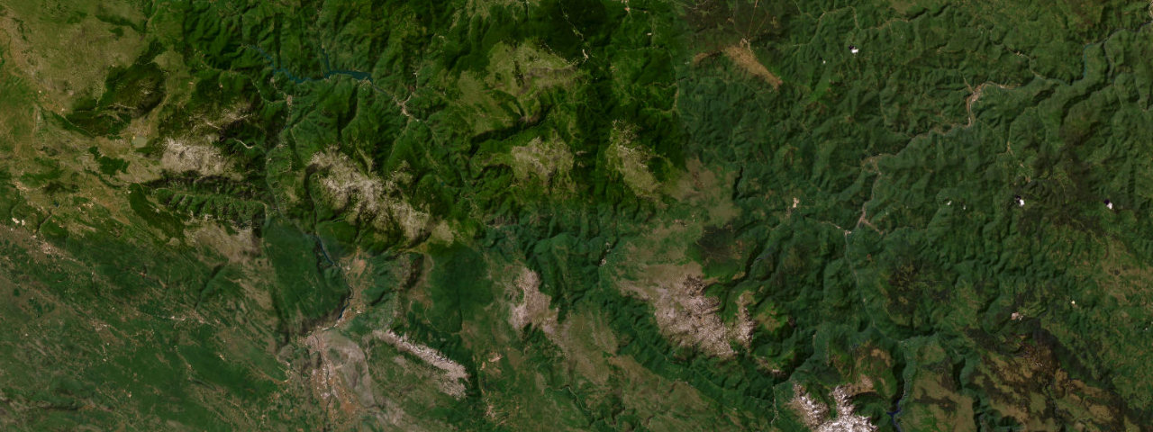 Satellite view of the best driving roads in Bosnia and Herzegovina