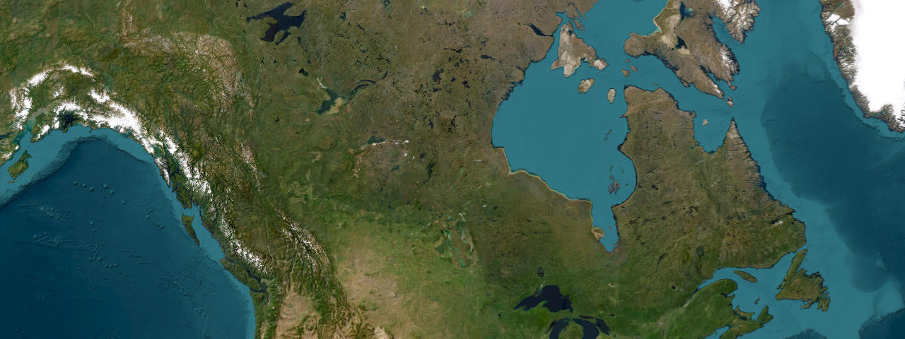 Satellite view of Canada