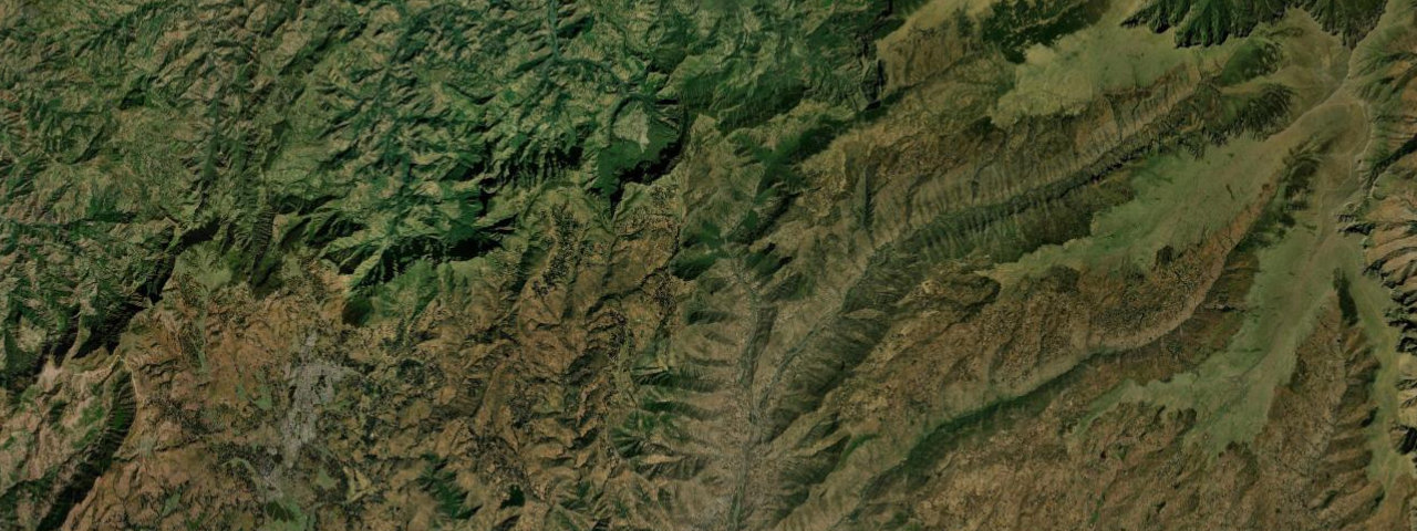 Satellite view of Ethiopia
