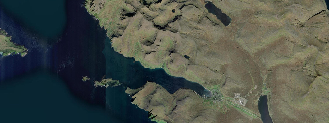 Satellite view of the best driving roads in Faroe Islands