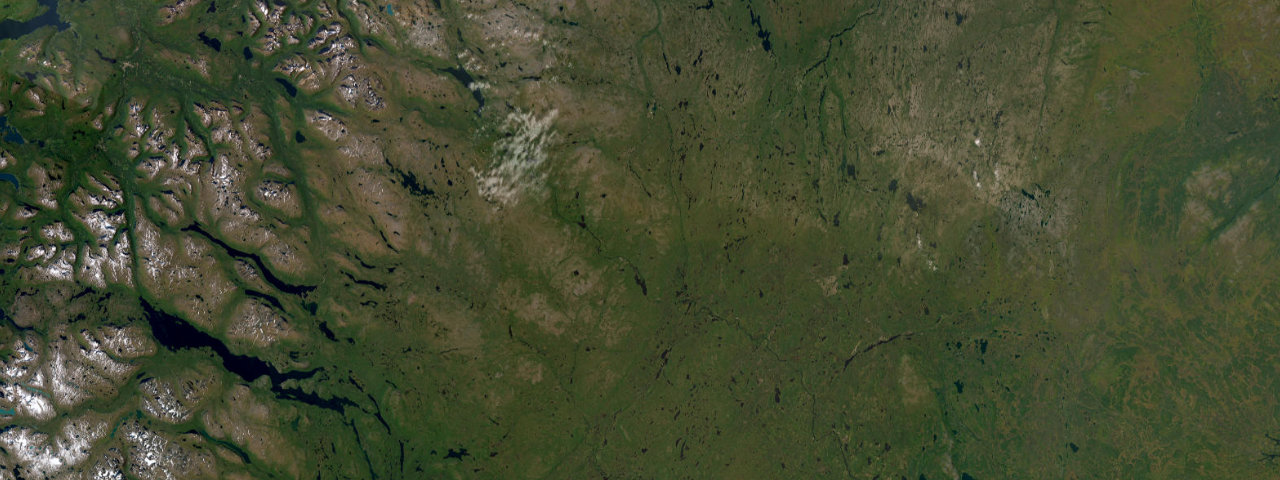 Satellite view of the best driving roads in Finland