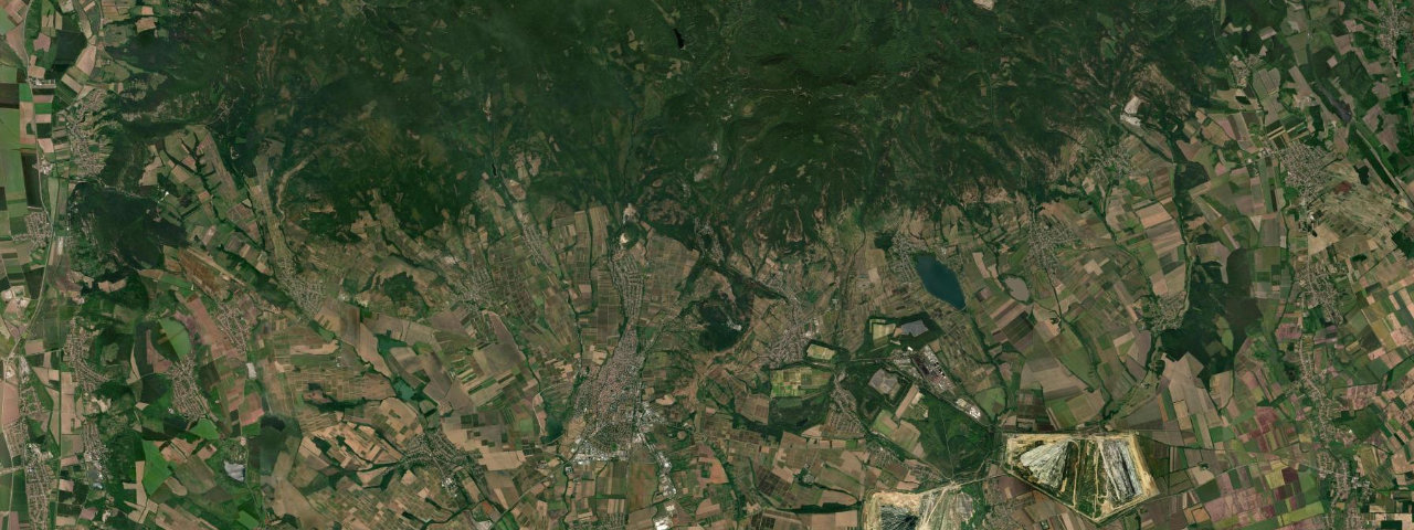 Satellite view of the best driving roads in Hungary