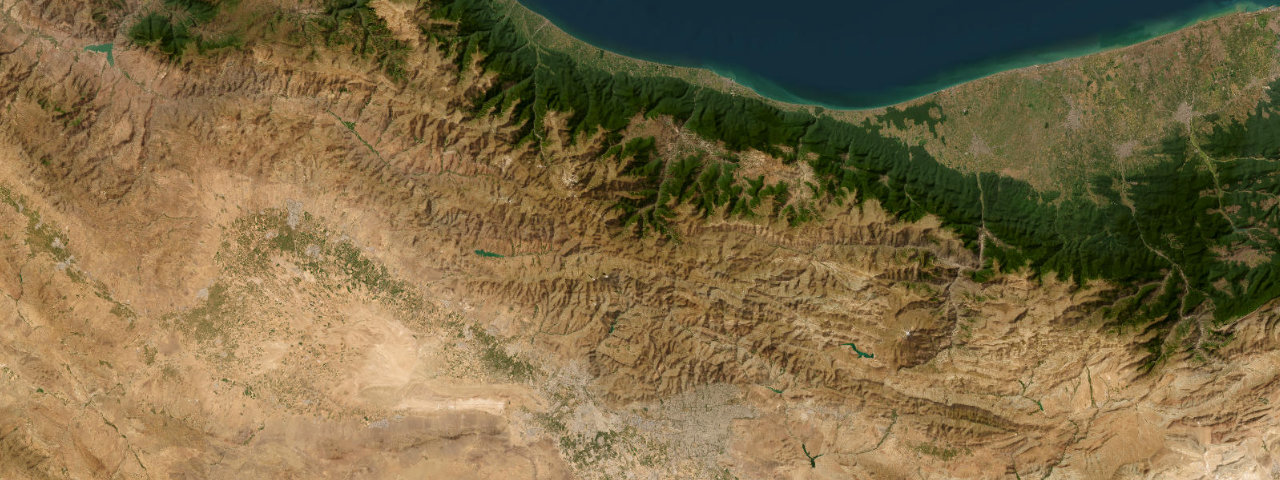 Satellite view of Iran