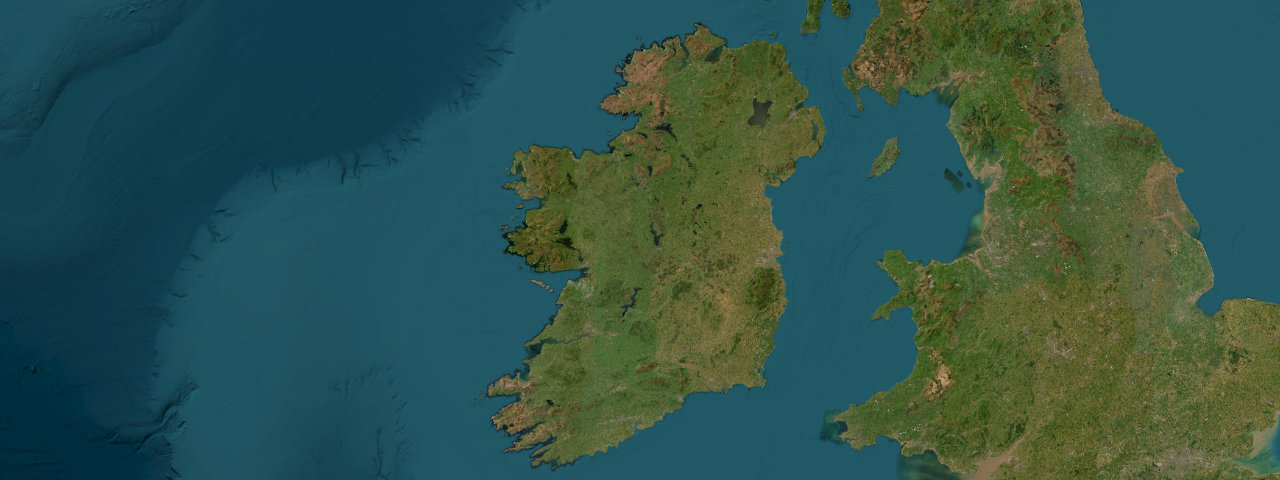 Satellite view of the best driving roads in Ireland
