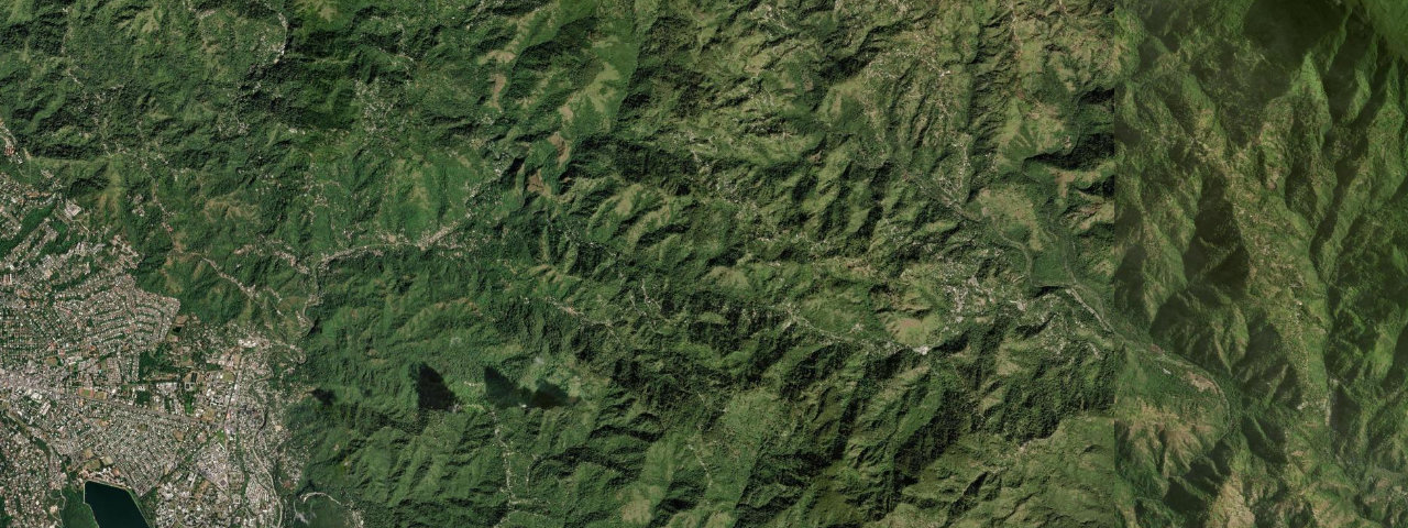 Satellite view of the best driving roads in Jamaica