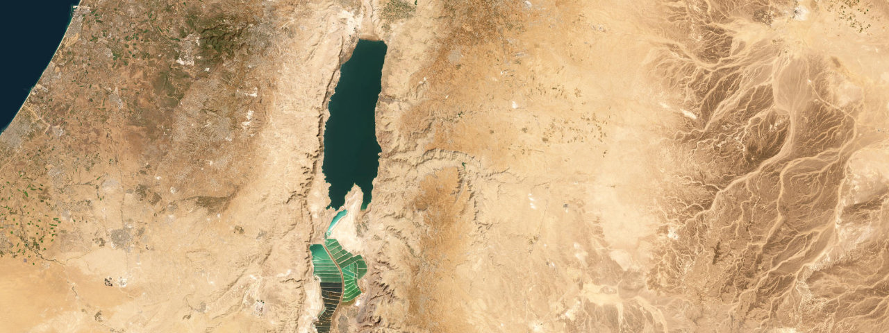 Satellite view of the best driving roads in Jordan