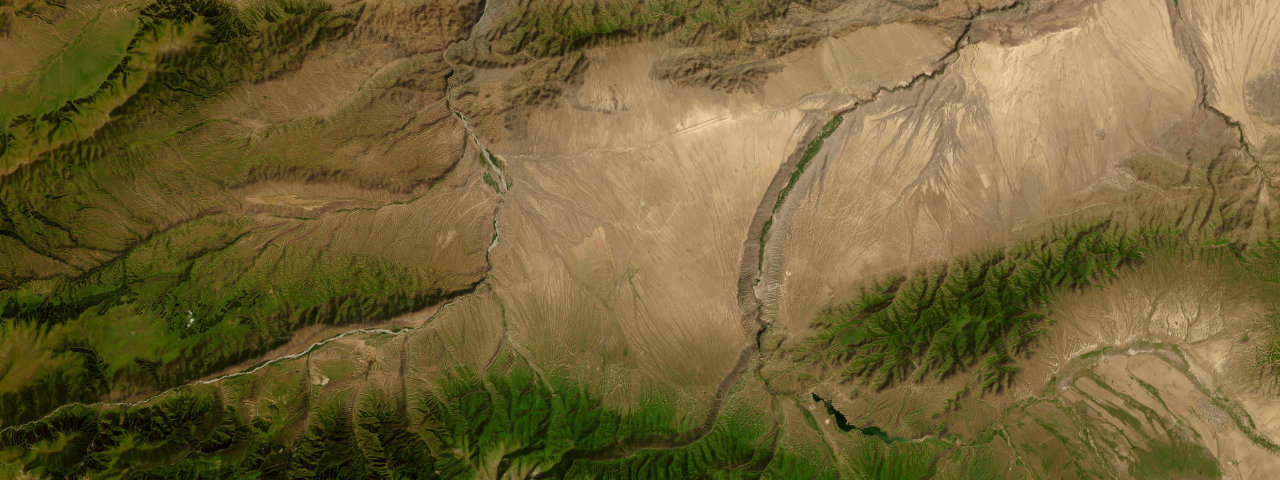 Satellite view of Kazakhstan