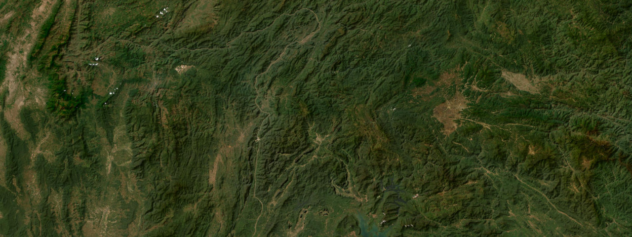 Satellite view of the best driving roads in Laos