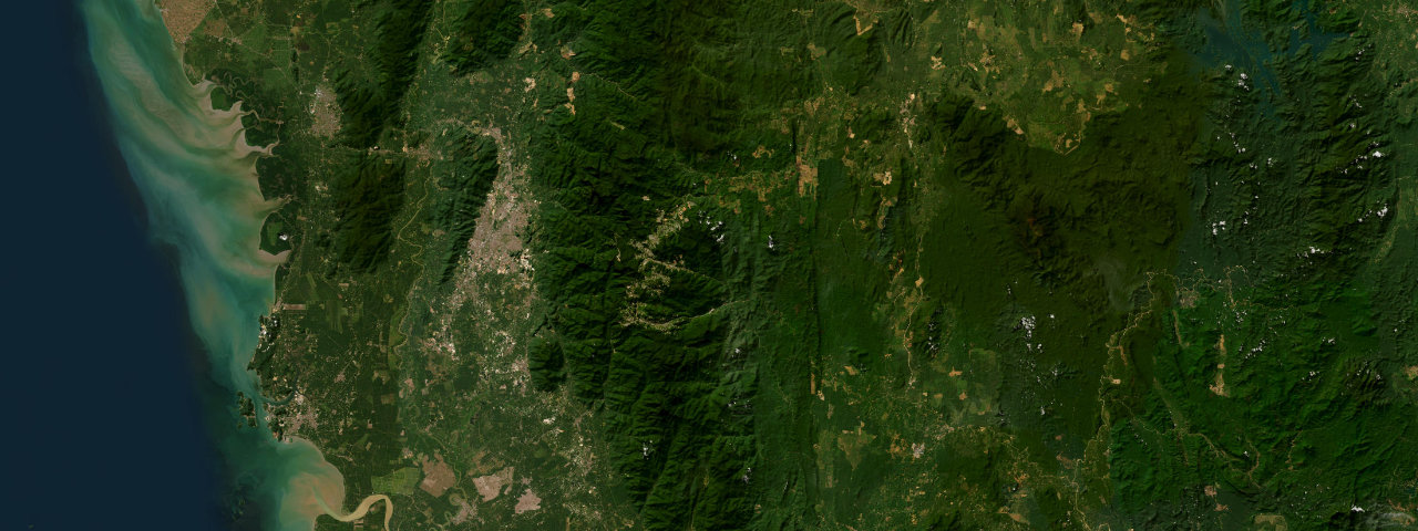 Satellite view of the best driving roads in Malaysia