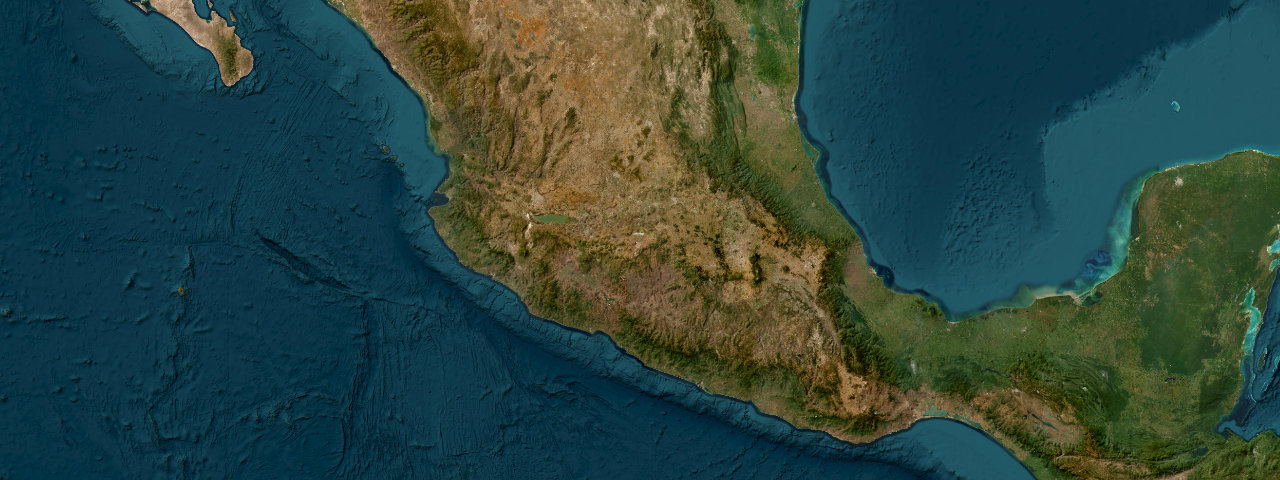 Satellite view of the best driving roads in Mexico