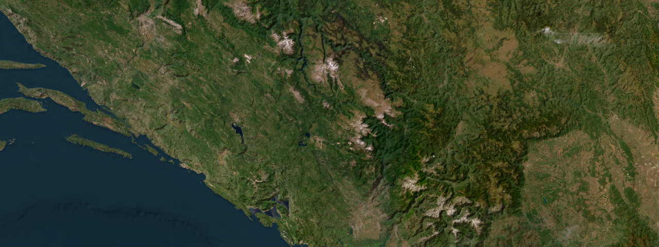 Satellite view of the best driving roads in Montenegro