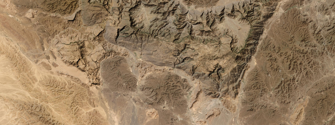 Satellite view of the best driving roads in Oman