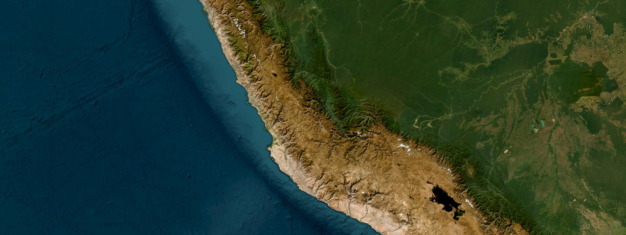 Satellite view of Peru