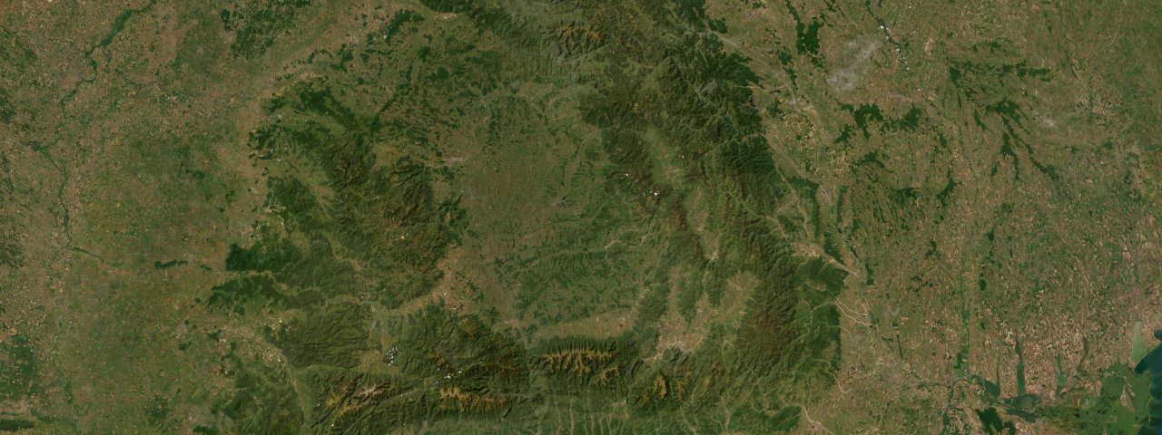 Satellite view of the best driving roads in Romania