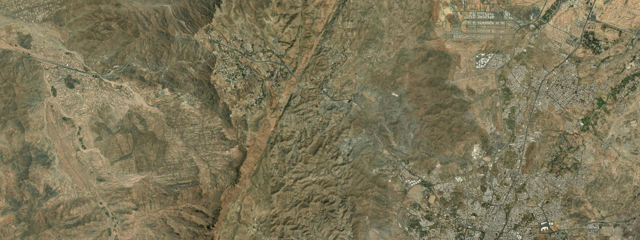 Satellite view of Saudi Arabia