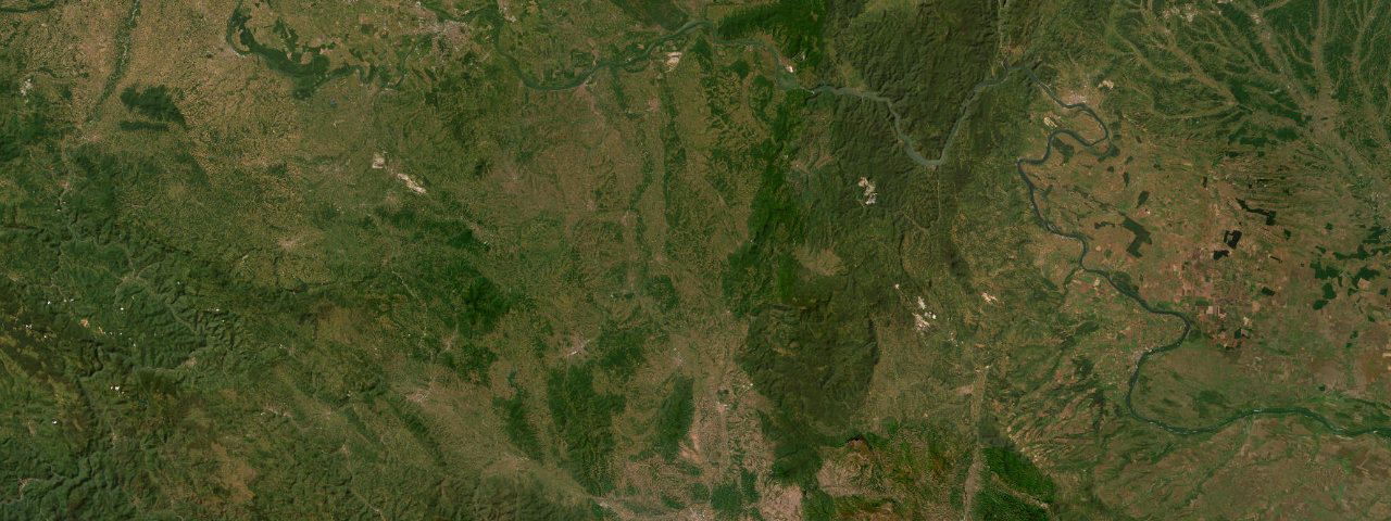 Satellite view of Serbia
