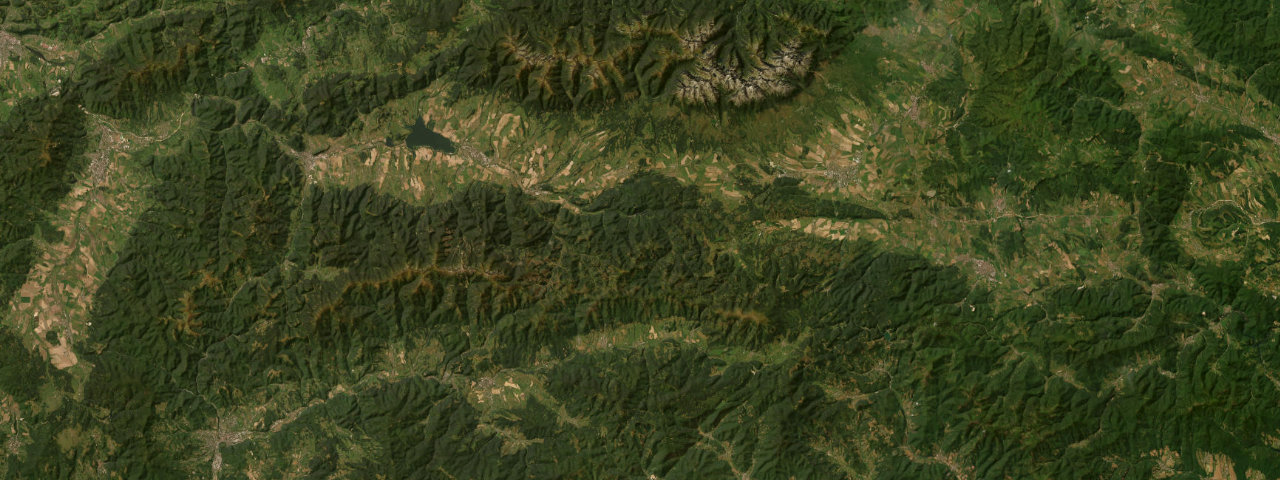 Satellite view of Slovakia