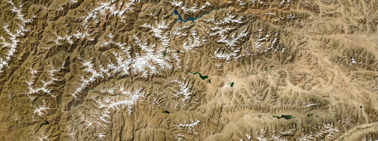 Satellite view of Tajikistan
