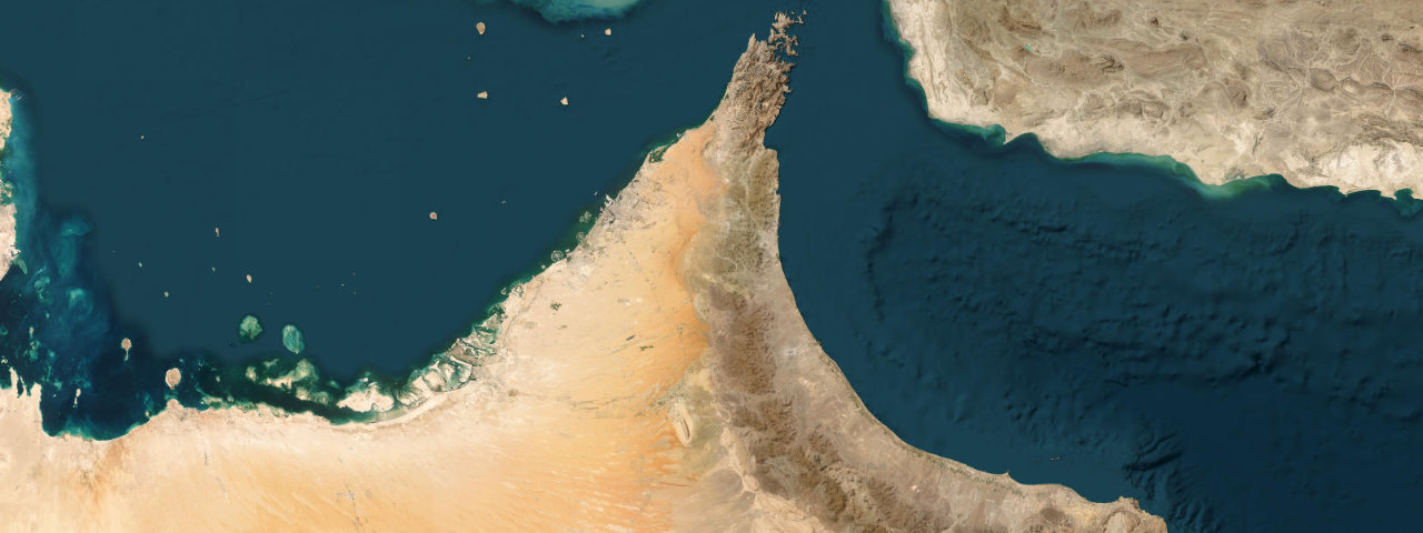 Satellite view of United Arab Emirates