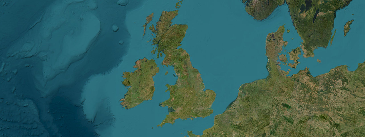 Satellite view of the best driving roads in United Kingdom