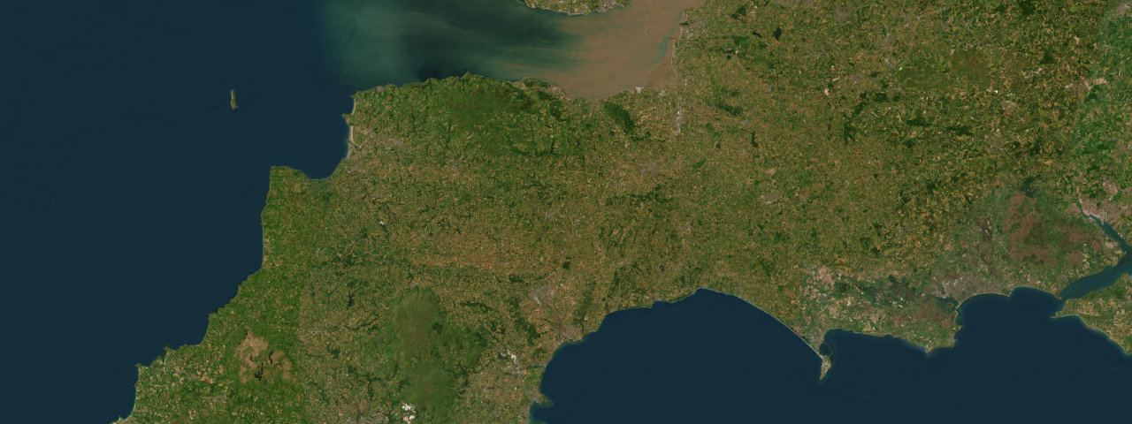 Satellite view of the Dartmoor & the South West roads