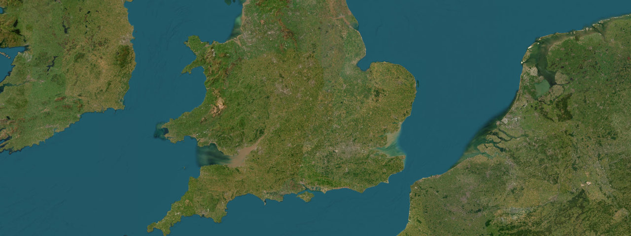 Satellite view of the English Downs & Lowland Drives roads