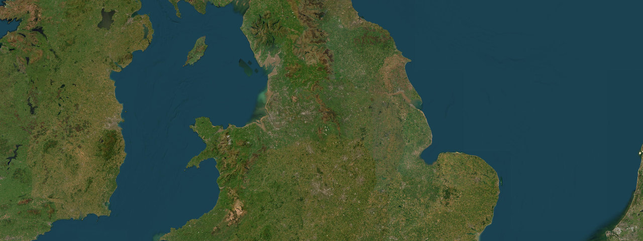 Satellite view of the English Hills & Moors roads