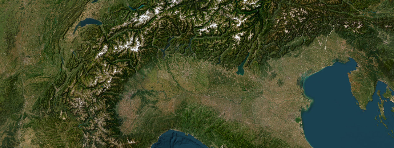Satellite view of the Giro d'Italia Climbs roads